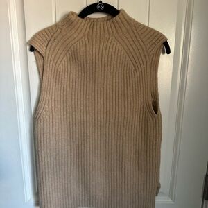Sleeveless Ribbed Knit Sweater Vest
